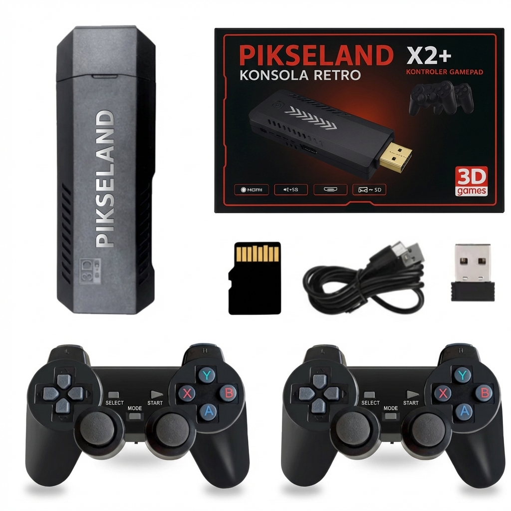 PIKSELAND™ - Konsola Retro Plug & Play + 2 Pady