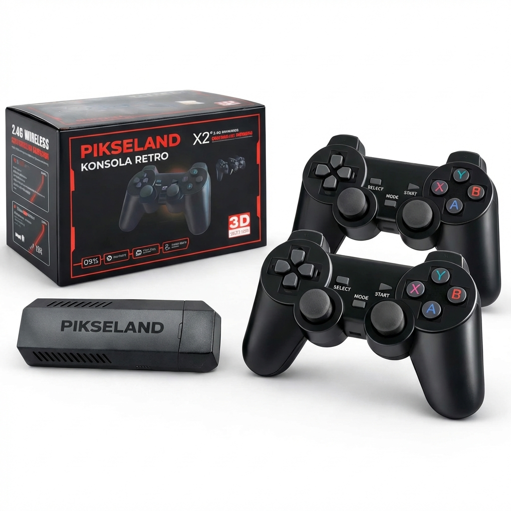 PIKSELAND™ - Konsola Retro Plug & Play + 2 Pady