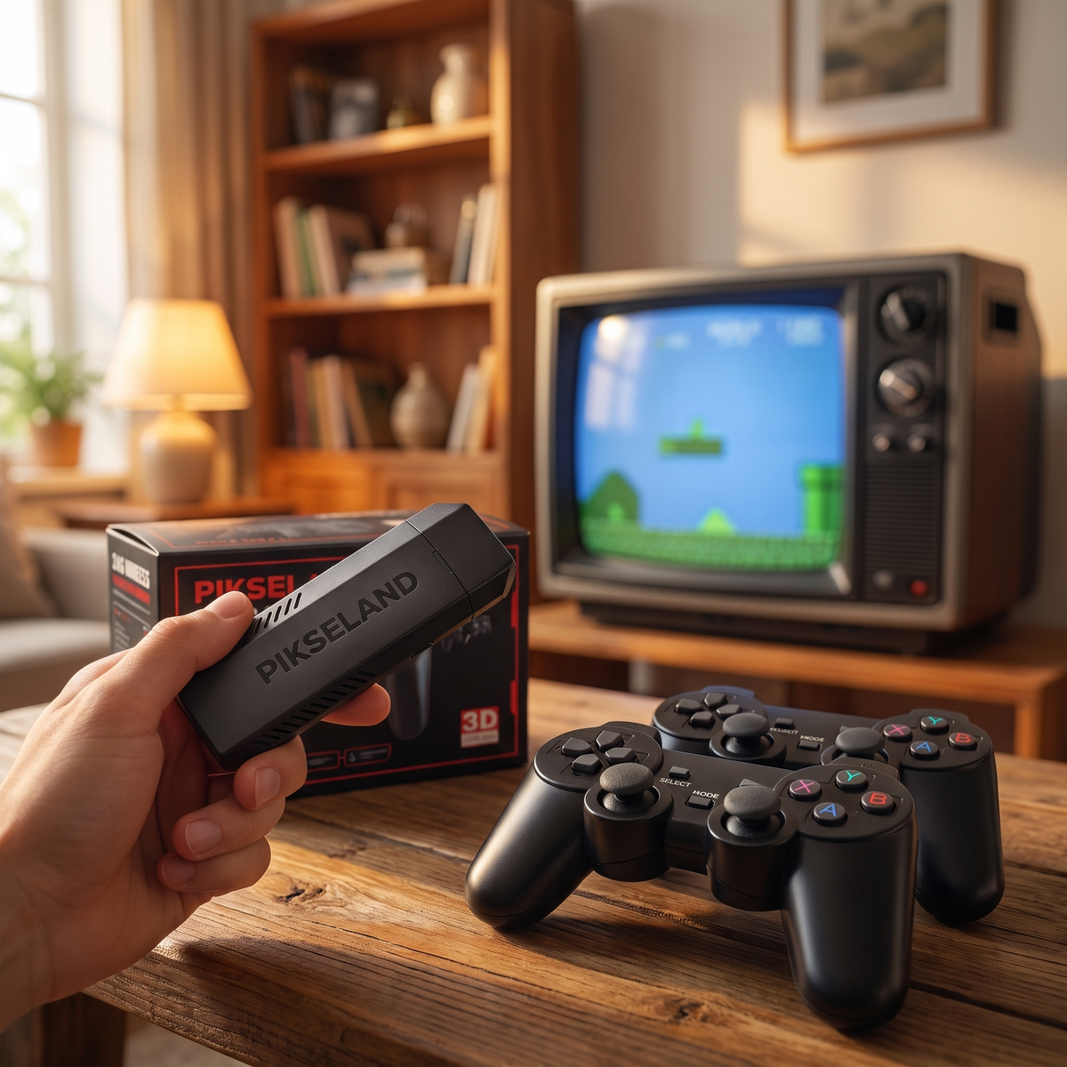 PIKSELAND™ - Konzola Retro Plug & Play + 2 Pady