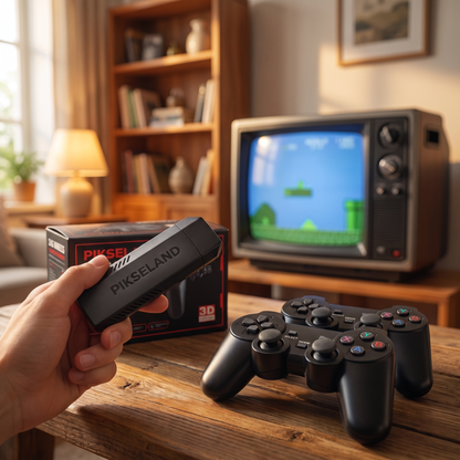 PIKSELAND™ - Konzola Retro Plug & Play + 2 Pady